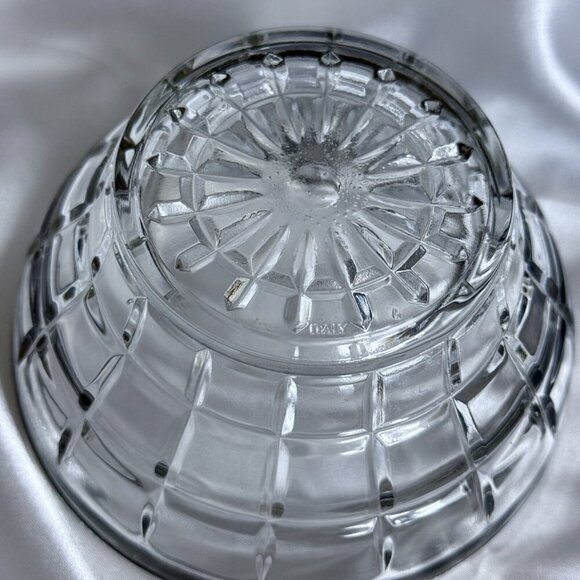 Vintage Italian Cut Glass Dish with Silver Plated Spoon - Picture 7 of 10